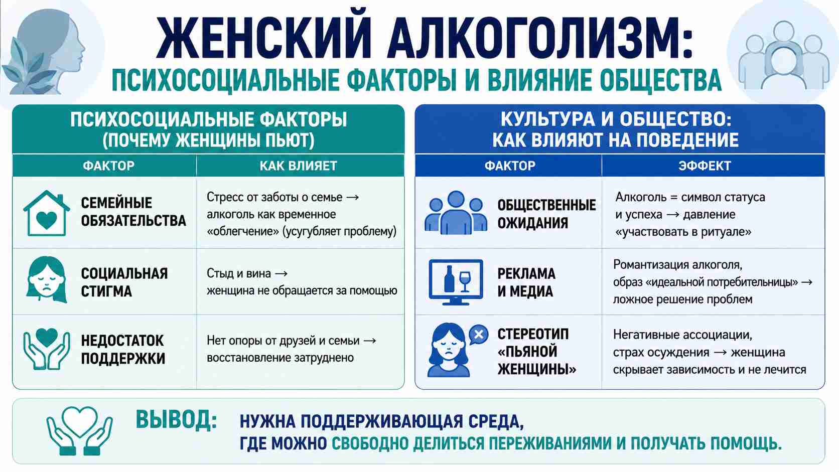 Инфографика о женском алкоголизме