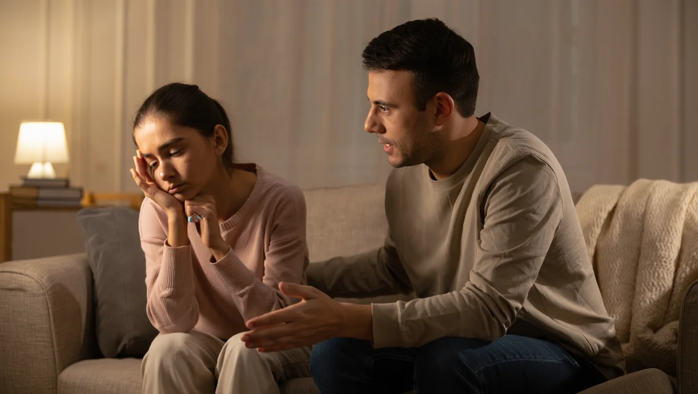 Муж ругает жену