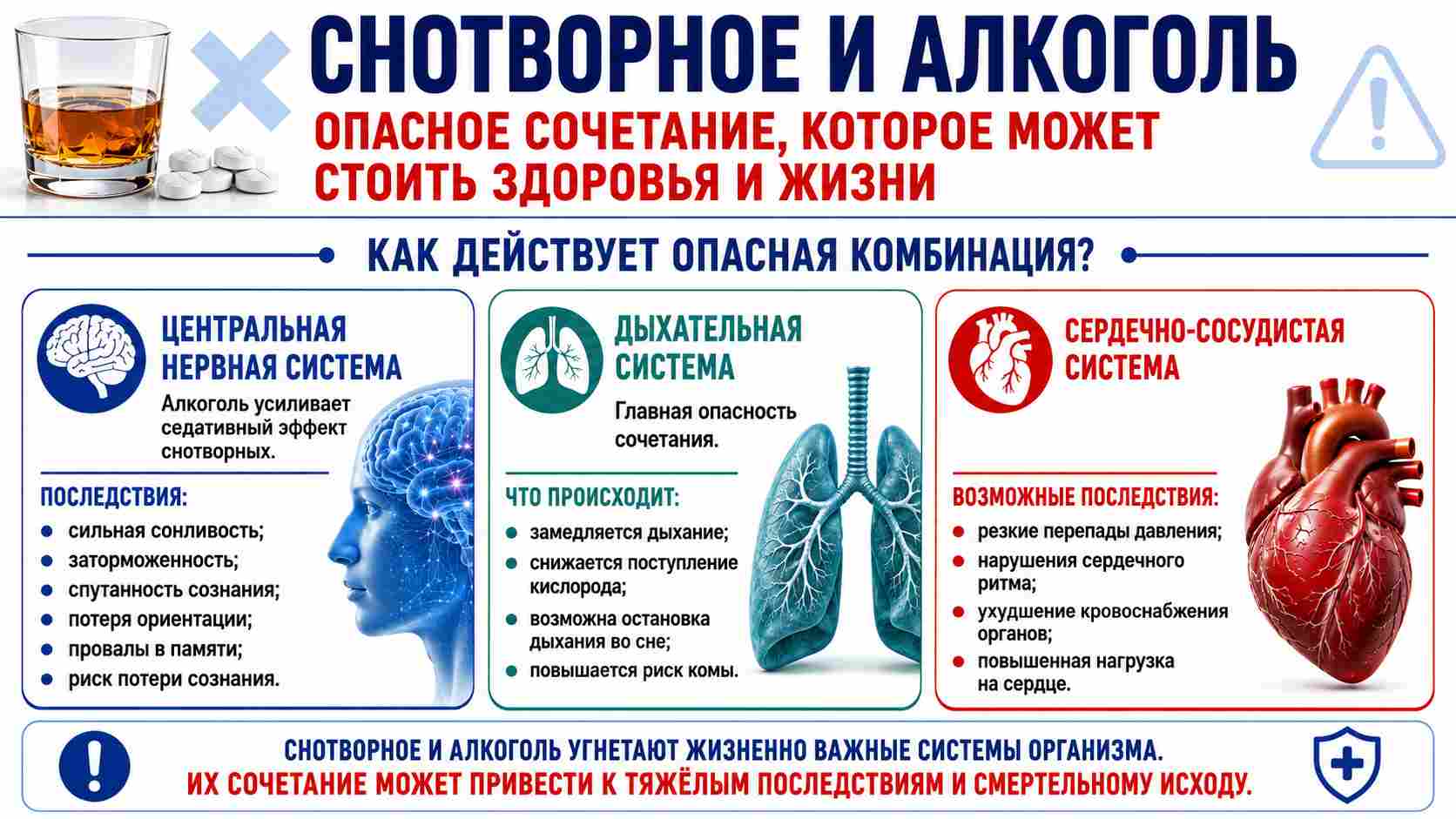 Инфографика снотворное и алкоголь